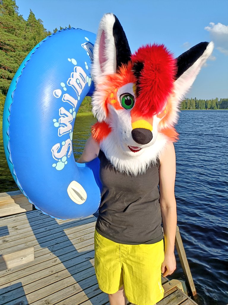 spicynightless's tweet image. It's finally perfect weather for beach day 🏖️
📸: Mom
#furry #fursuit