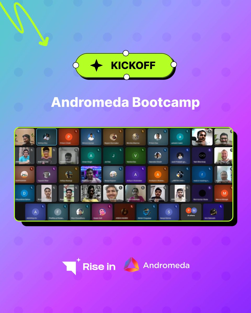 🚀 The first <a href="/AndromedaProt/">Andromeda</a> Bootcamp is officially live!

75+ devs joined the mission to learn, build &amp; grow.

The next web3 builders are growing here with the community, for the community.