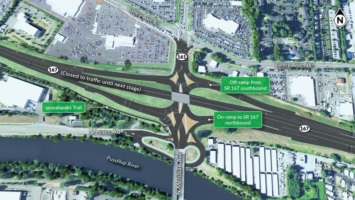 Big changes  are coming to the SR 167/North Meridian Avenue interchange in #Puyallup. Check out our online open house to see what's happening during the next  phase of the SR 167 Completion Project. bit.ly/SR167-Stage2a