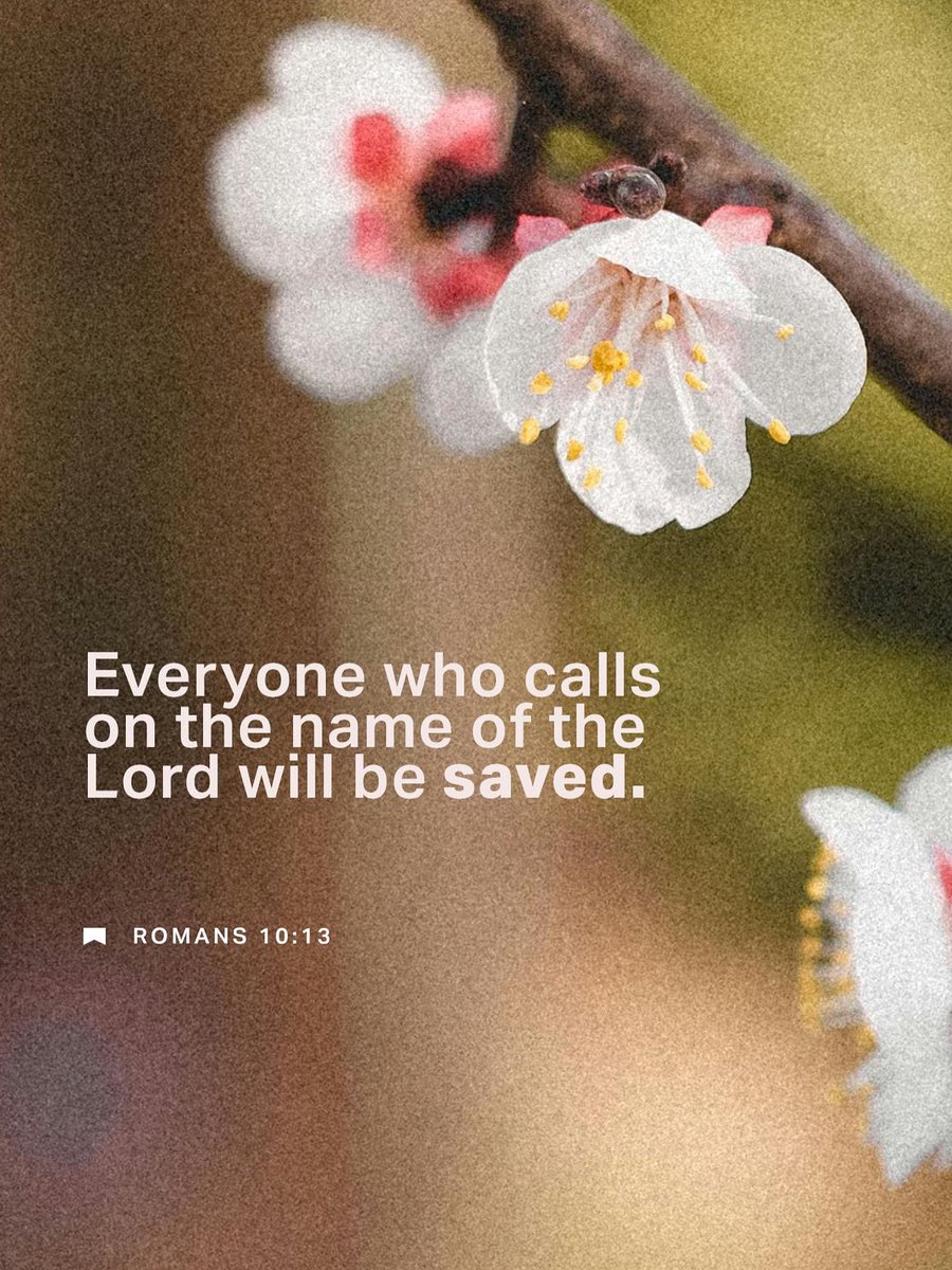 “For “everyone who calls on the name of the Lord will be saved.””
Romans 10:13 ESV