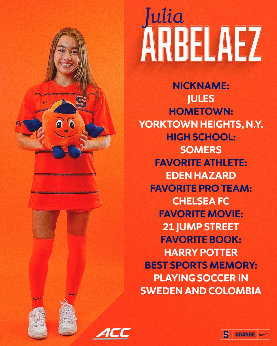 CuseWSOC's tweet image. ⚽️ Meet freshman Julia Arbelaez ! 🍊
