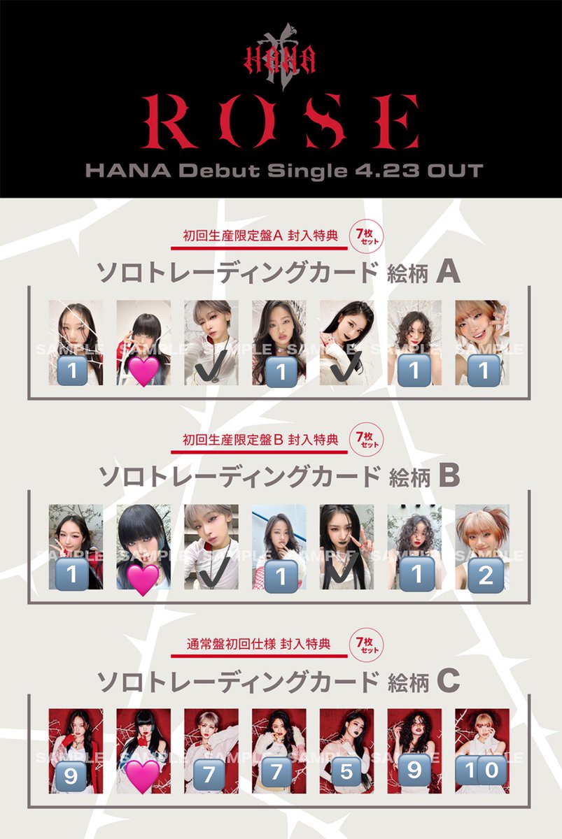 HANA Blue Jeans、ROSE トレカ交換 求:NAOKO(💖>🩷) 譲:CHIKA JISOO