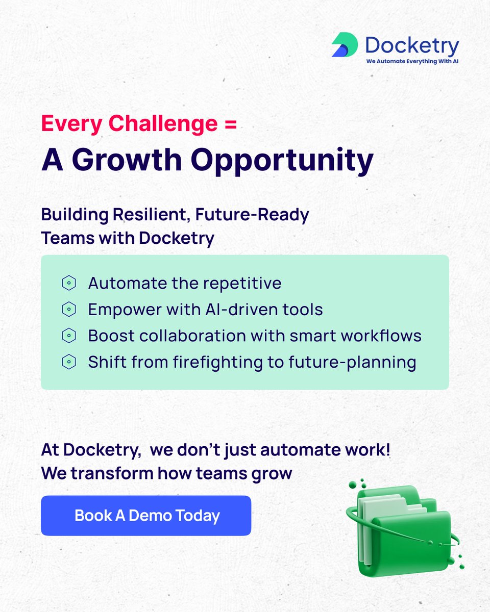 DocketryAi's tweet image. Every challenge fuels growth.

At Docketry, we automate the routine to empower teams. Less stress, smarter workflows, and more time to innovate.

Ready for the future? 
👉 hubs.li/Q03x2Vn30 

#Docketry #BrandAwareness #AIWorkflows #DigitalTransformation