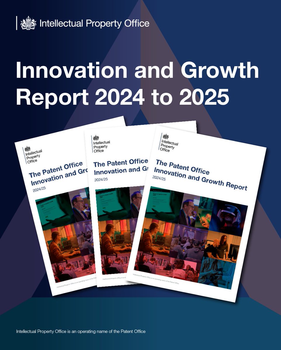 Just launched: our Innovation and Growth Report 2024/25.

The report details how we have contributed to the promotion of innovation and economic growth in the UK through the services and business support we provide.

Read it here [link]: gov.uk/government/pub…