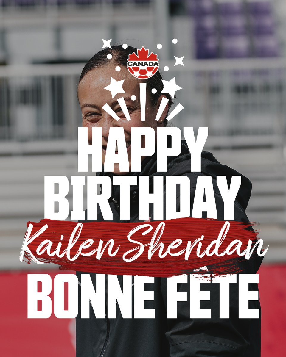 CANWNT's tweet image. Wishing you a birthday as amazing as your impact on and off the field!
Happy birthday, @Kailen_Sheridan 🎉 //
On te souhaite un anniversaire à la hauteur de ton impact, sur le terrain comme en dehors !
Bonne fête Kailen 🎉
#CANWNT