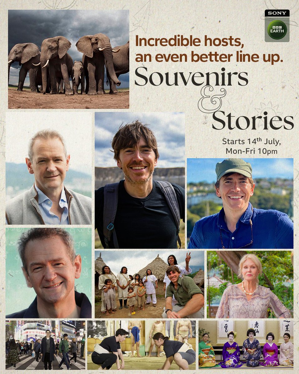 This is a lineup you don't want to miss out. Catch the Souvenirs &amp; Stories lineup starting 14th July Monday to Friday, 10 PM, only on Sony BBC Earth

#SBBCE #SonyBBCEarth #FeelAlive #SouvenirsAndStories