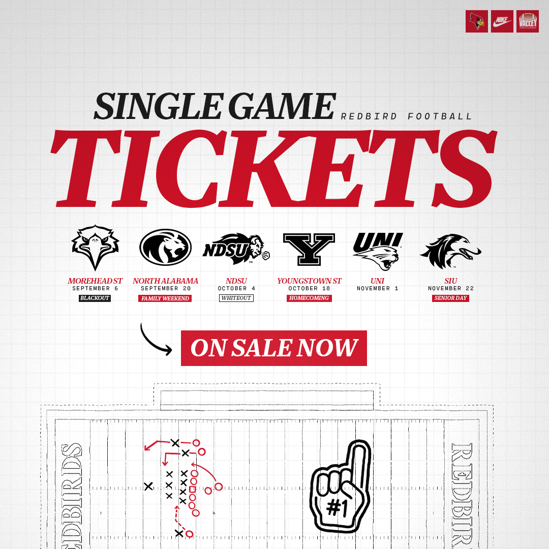 RedbirdFB's tweet image. Secure your seats at Hancock Stadium‼️
Single game tickets and parking passes are on sale now.
🎟️ goredbirds.evenue.net/list/FB
