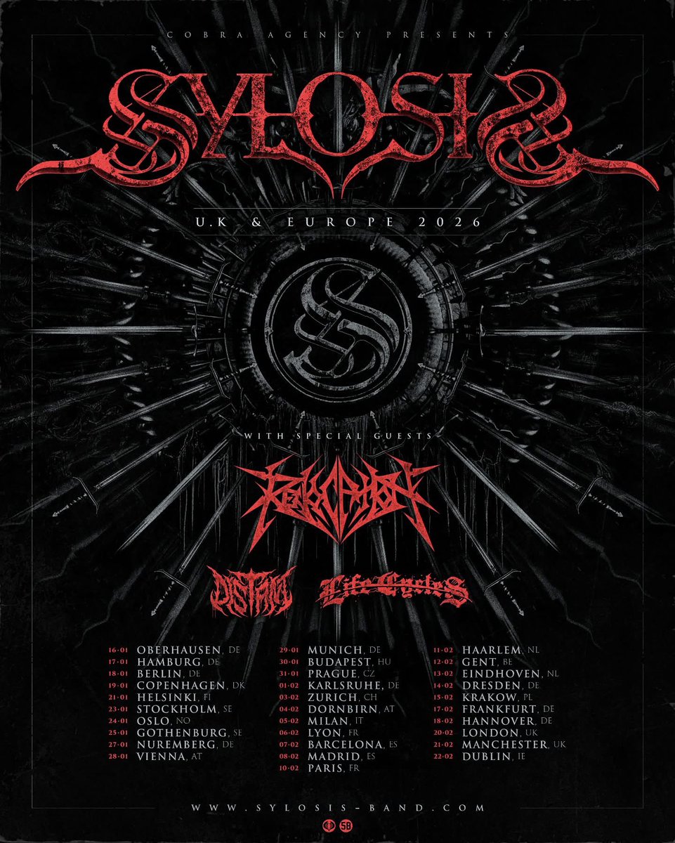 Metal Blade Records (@metalblade) on Twitter photo • <a href="/Revocation/">Revocation</a> announces their 2026 Winter UK/EU run <a href="/Sylosis/">Sylosis</a>, Distant and <a href="/lifecyclestx/">Life Cycles</a>!
Tickets on sale FRI 18TH JULY @ 10AM BST. • <a href="/Revocation/">Revocation</a> announces their 2026 Winter UK/EU run <a href="/Sylosis/">Sylosis</a>, Distant and <a href="/lifecyclestx/">Life Cycles</a>!
Tickets on sale FRI 18TH JULY @ 10AM BST.