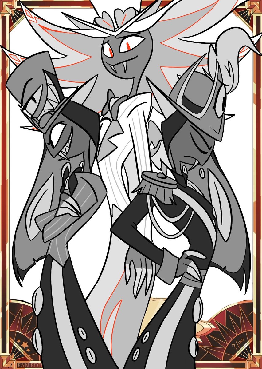 Last one, my lineart work with and without Baxter. 👀