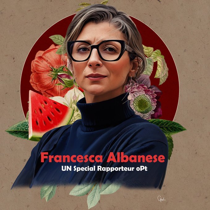 Support  Francesca Albanese, who is almost single-handedly challenging the world's most powerful figure to defend the people of Gaza – a population subjected to massacre, bombardment, and forced starvation.
#Gaza <a href="/FranceskAlbs/">Francesca Albanese, UN Special Rapporteur oPt</a> #GazaGenocide