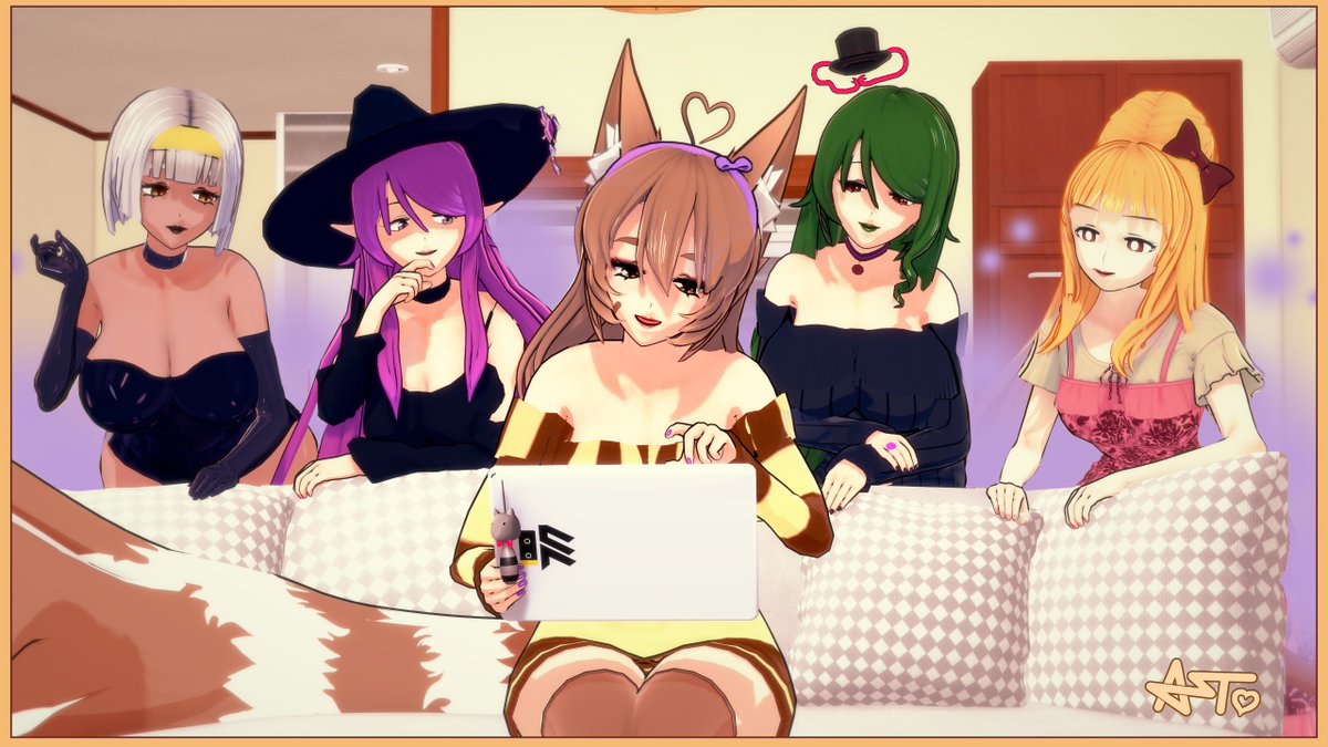 [bday madness]

With all the birthdays going on and passing by, Asto works really hard making everyone happy.

So hard infact she accidentally might've summoned all the cuties right behind her~
Wonder what will happen

ft. <a href="/Eadwineee/">Eadwine</a>, <a href="/BobbetteHypno/">HypnoBobbette</a>, <a href="/HypnoAccord/">Accord</a> and <a href="/Soma_Godfry/">Soma Godfry</a>
