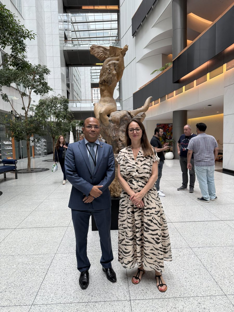Ambassador Masudul Alam met Belgian MEP Ms. Saskia Bricmont at the European Parliament in Brussels today. Among others, green energy transition and sustainability gained prominence in the discussions.