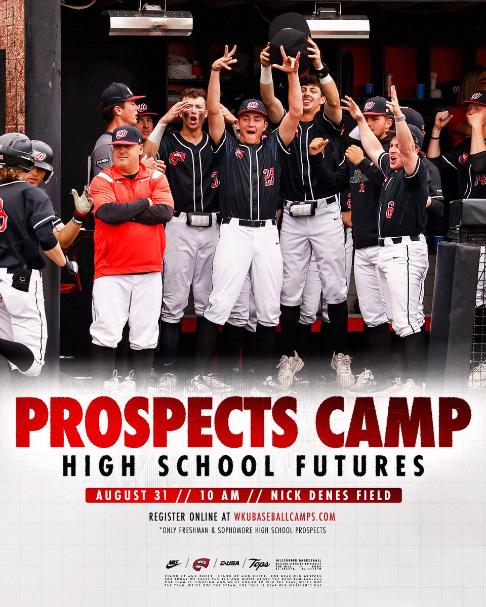 WKU_Baseball's tweet image. Upcoming Prospects Camps โบ๏ธ
We have a pair of upcoming prospects at Nick Denes Field next month!
High School & JUCO
๐งข HS Juniors & Seniors
๐
August 24
โ๏ธ 9 AM
High School Futures
๐งข HS Freshmen & Sophomores
๐
August 31
โ๏ธ 10 AM
Register: wkubaseballcamps.com