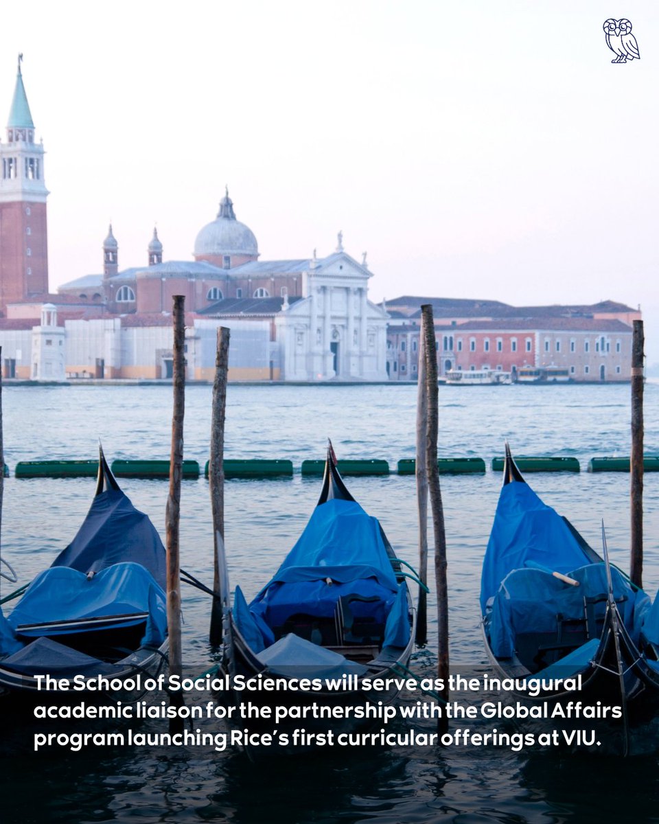 RiceUniversity's tweet image. Rice has joined Venice International University, a global consortium based in Italy. The School of Social Sciences will launch it's first courses through the Global Affairs program, expanding international collaboration and impact. Read more: bit.ly/40Skf7U