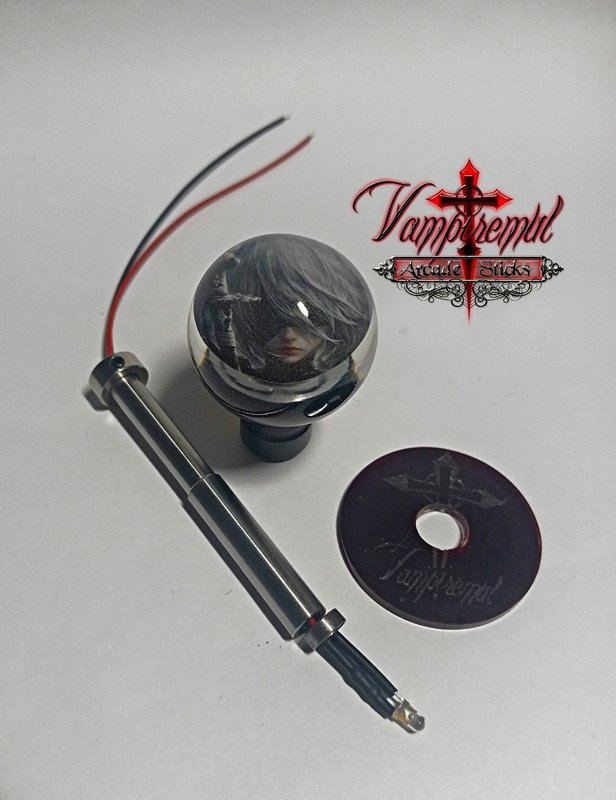 Vampiremul's tweet image. Automata 2B, a new kit available for Sanwa, Qanba, and other commercial fightsticks like Hori, Madcatz, and more. Specially designed for fighting, height-adjustable, and LED-compatible!