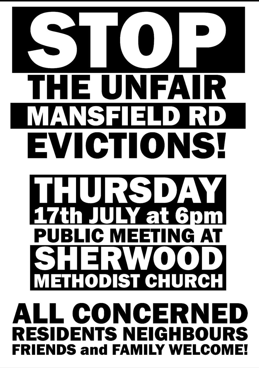 acorn_notts's tweet image. Come along this Thursday and help stop the Mansfield Road mass eviction!