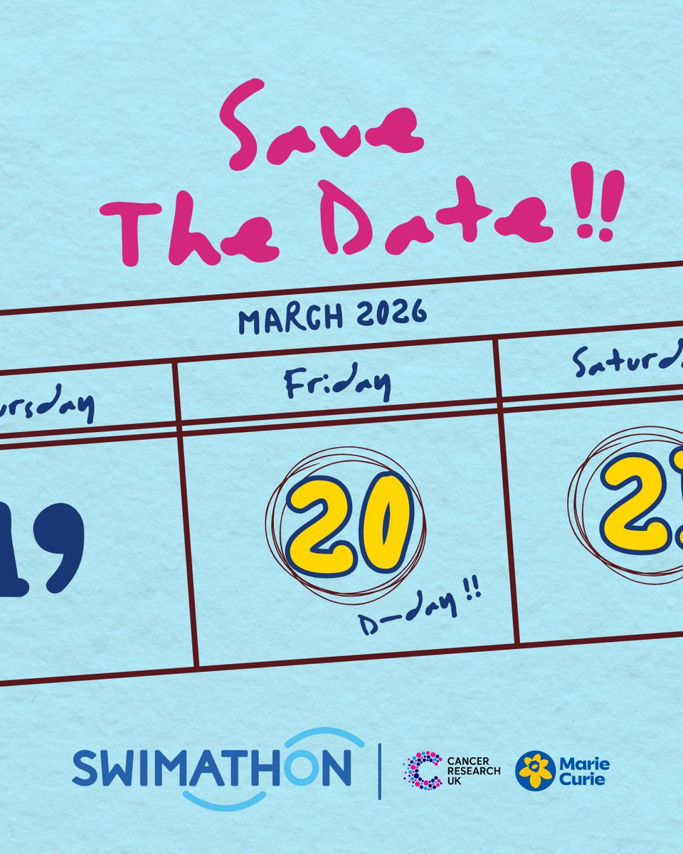 ⛔ SAVE THE DATE 

Swimathon will be back Friday 20th - Sunday 22nd March 2026. 🤩

Make a note and don't forget to register your interest for exclusive offers: swimathon.org/rfi-2026