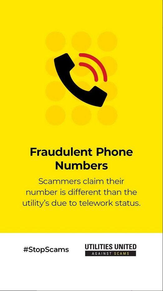 LADWP's tweet image. Scammers are calling from fake numbers that look real to demand immediate payment. Don't share personal info. Hang up. Call us directly. #StopScams ladwp.com/ScamAlert