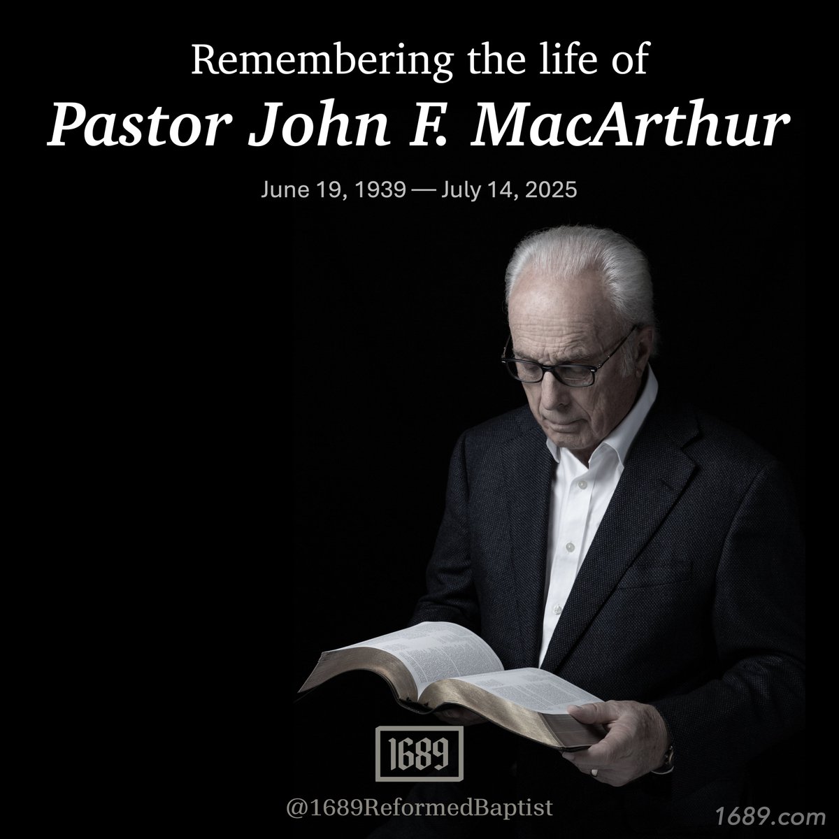 1689_baptist's tweet image. Today we remember the life of Dr. John Fullerton MacArthur Jr. (June 19, 1939 - July 14, 2025) who was the pastor of Grace Community Church (@GraceComChurch) in Sun Valley, California. MacArthur was the teaching pastor of the church since February 9, 1969. MacArthur was an…