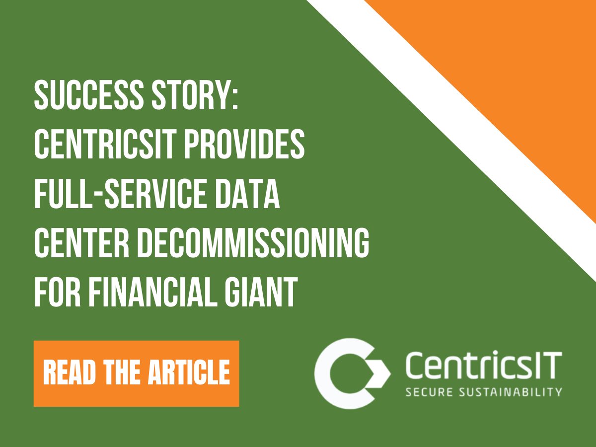 SUCCESS STORY: CentricsIT provides full-service data center decommissioning for financial giant.
hubs.ly/Q03x93850
