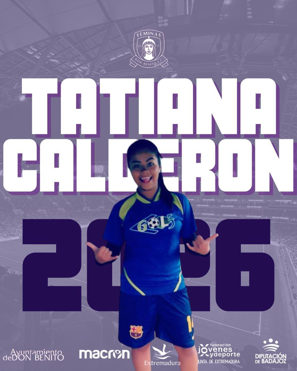 Directamente de Colombia nos llega Tatiana , que domina el centro del campo con soltura y juega a la perfección entre líneas. BIENVENIDA desde hoy a tu casa en la que sabemos que disfrutarás y trabajarás sin descanso!!!! #feminasdonbenito #unsolocamino