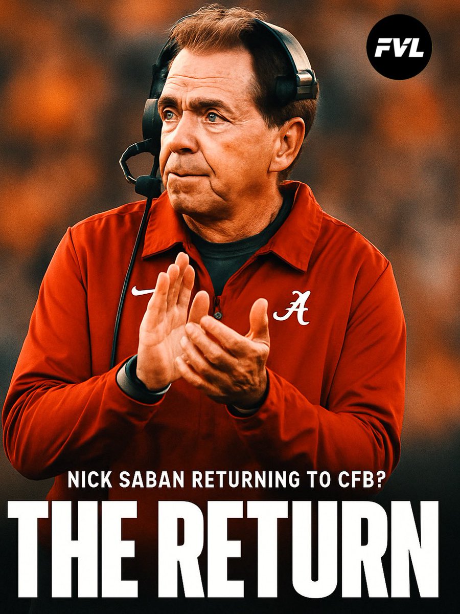 Footballville's tweet image. Greg McElroy says a source “in the know” believes Nick Saban will return to coaching.
“If it wasn’t someone notable, I would never say a word.”
(via @macandcube)
Is Saban really done with the sidelines… or just taking a breath?