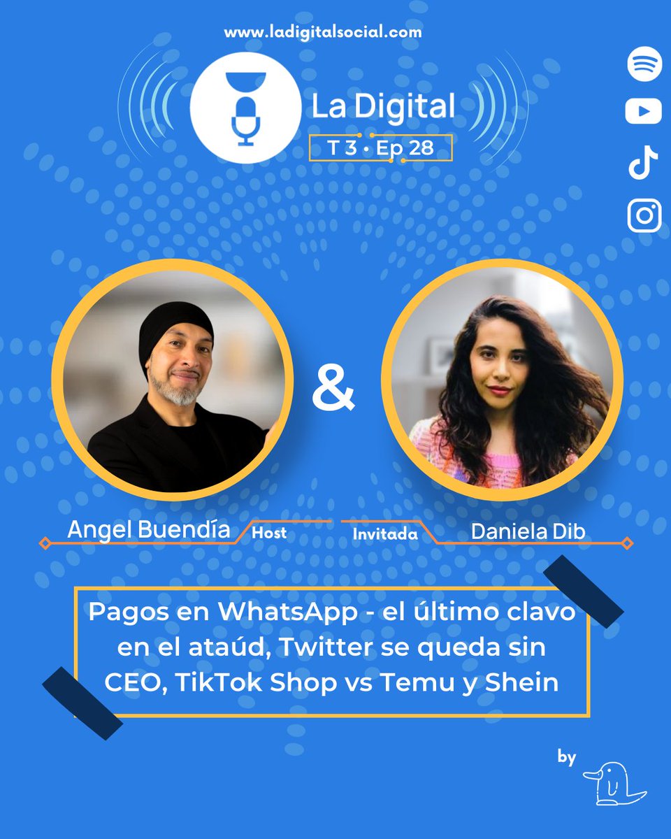 Ya se encuentra al aire nuestro episodio 28 y tenemos una gran invitada <a href="/dandiba/">Daniela Dib</a> 🤩 quien junto a <a href="/angelbc/">Angel Buendía</a> nos dio las noticias de la semana 📰 

Podcast producido por Alternativa Digital 🎧 🎙️

Escúchanos en @spotifymexico🎙️ 🎧 
linktwin.to/AjMKIr

#podcast #ladigital