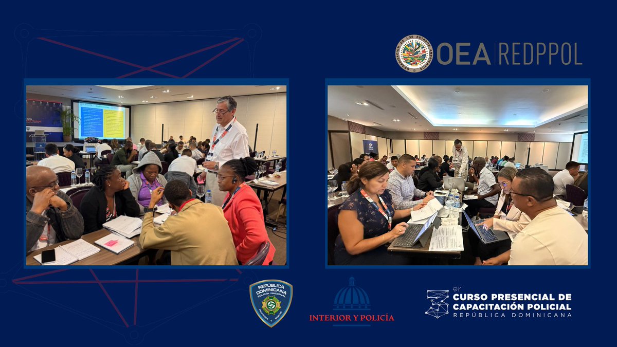 OEA_SegPublica's tweet photo. 🎓 Culminamos con éxito el Módulo V “Liderazgo” del 3er Curso Presencial #REDPPOL, fortaleciendo capacidades para un liderazgo estratégico en las instituciones policiales de América Latina y el Caribe.
🗣️ Patricio Tudela Poblete (Ph.D./Ms.) – @ptudela3 https://t.co/aL27hs9ykg