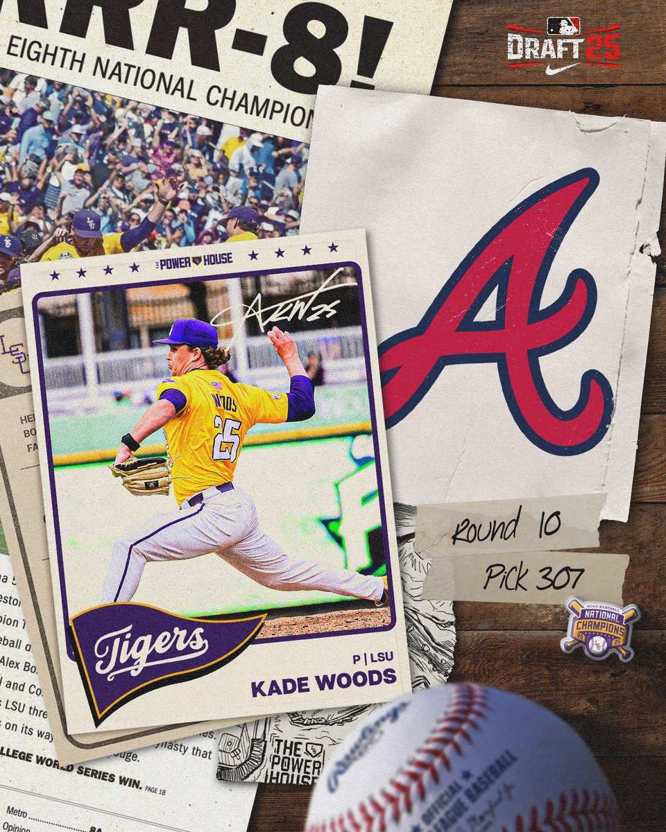 LSU Baseball (@lsubaseball) on Twitter photo With the 307th pick in the 2025 MLB Draft, the Atlanta Braves select Kade Woods!
<a href="/AndrewKadeWoods/">Andrew Kade Woods</a> | <a href="/Braves/">Atlanta Braves</a> With the 307th pick in the 2025 MLB Draft, the Atlanta Braves select Kade Woods!
<a href="/AndrewKadeWoods/">Andrew Kade Woods</a> | <a href="/Braves/">Atlanta Braves</a>