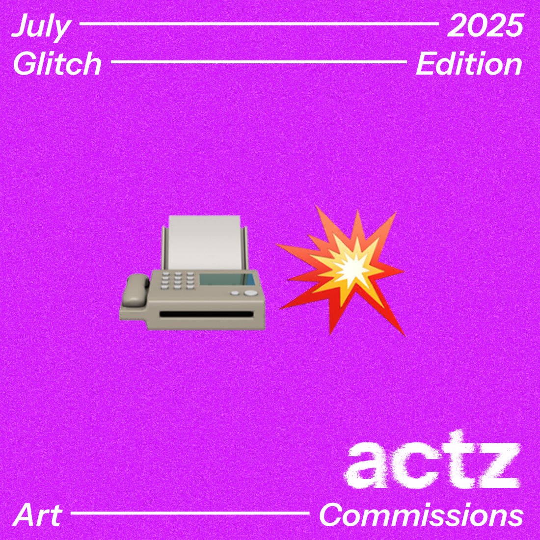 The July - Glitch collection is starting to mint!

Don't forget the bidder rewards for July (see below for details)

There will be auctions running right through July, so check back often.

Link to exhibition --> objkt.com/collections/ex…
