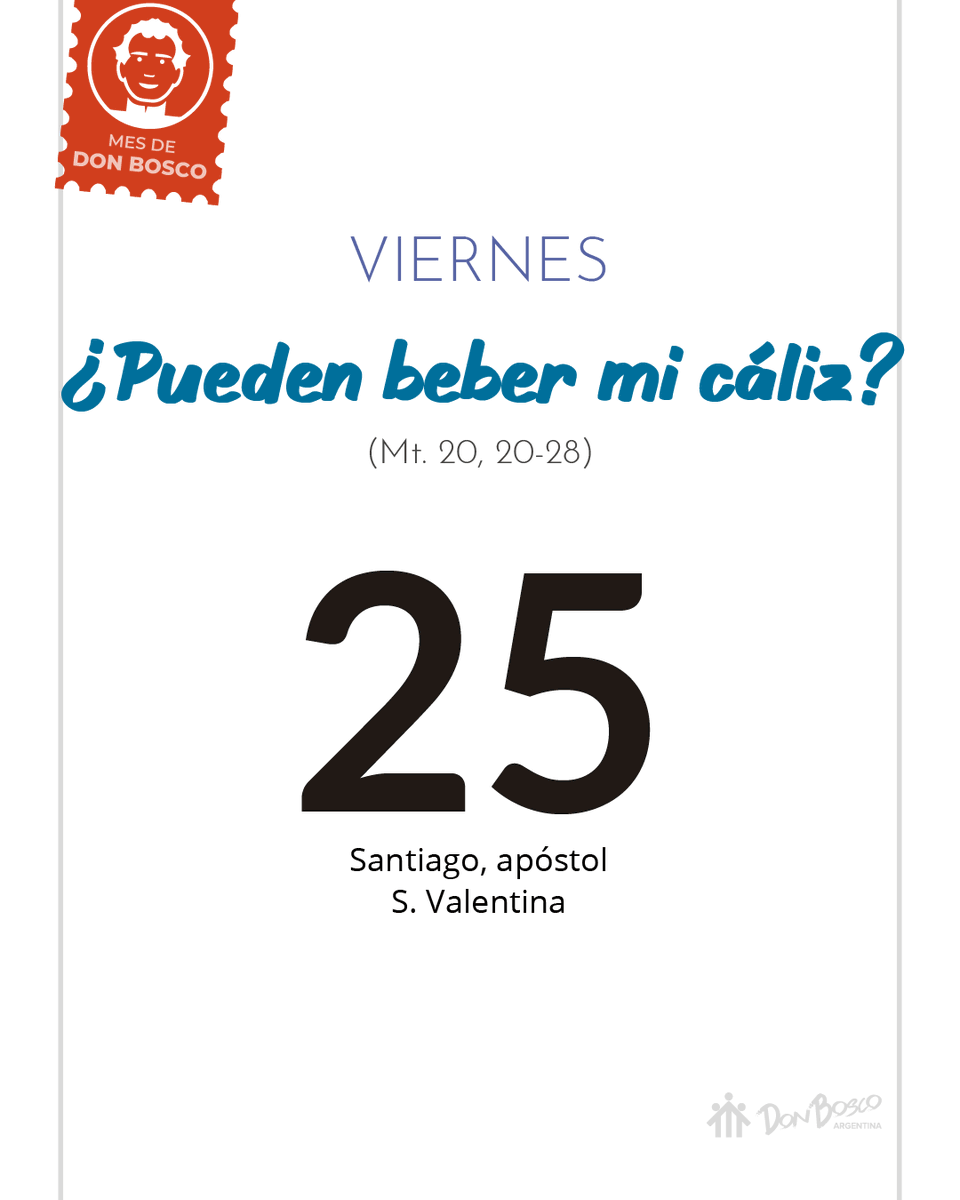 Mt. 20, 20-28 – “¿Pueden beber mi cáliz?”. #EvangelioDelDía bit.ly/EvangelioDB