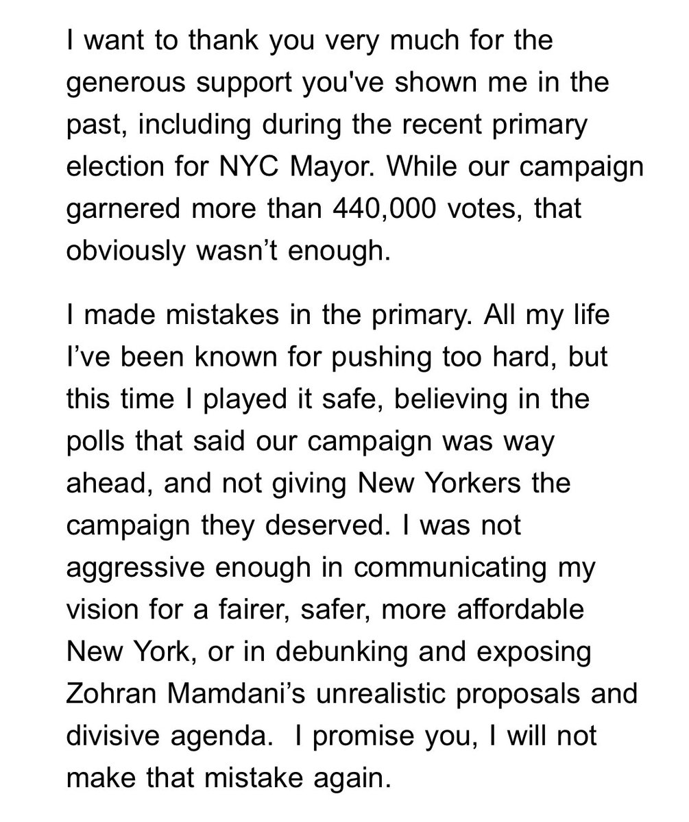 nahmias's tweet image. In an emailed message released shortly after a video announcing plans to remain in the race, @andrewcuomo expanded on his apology to supporters: “this time I played it safe.”