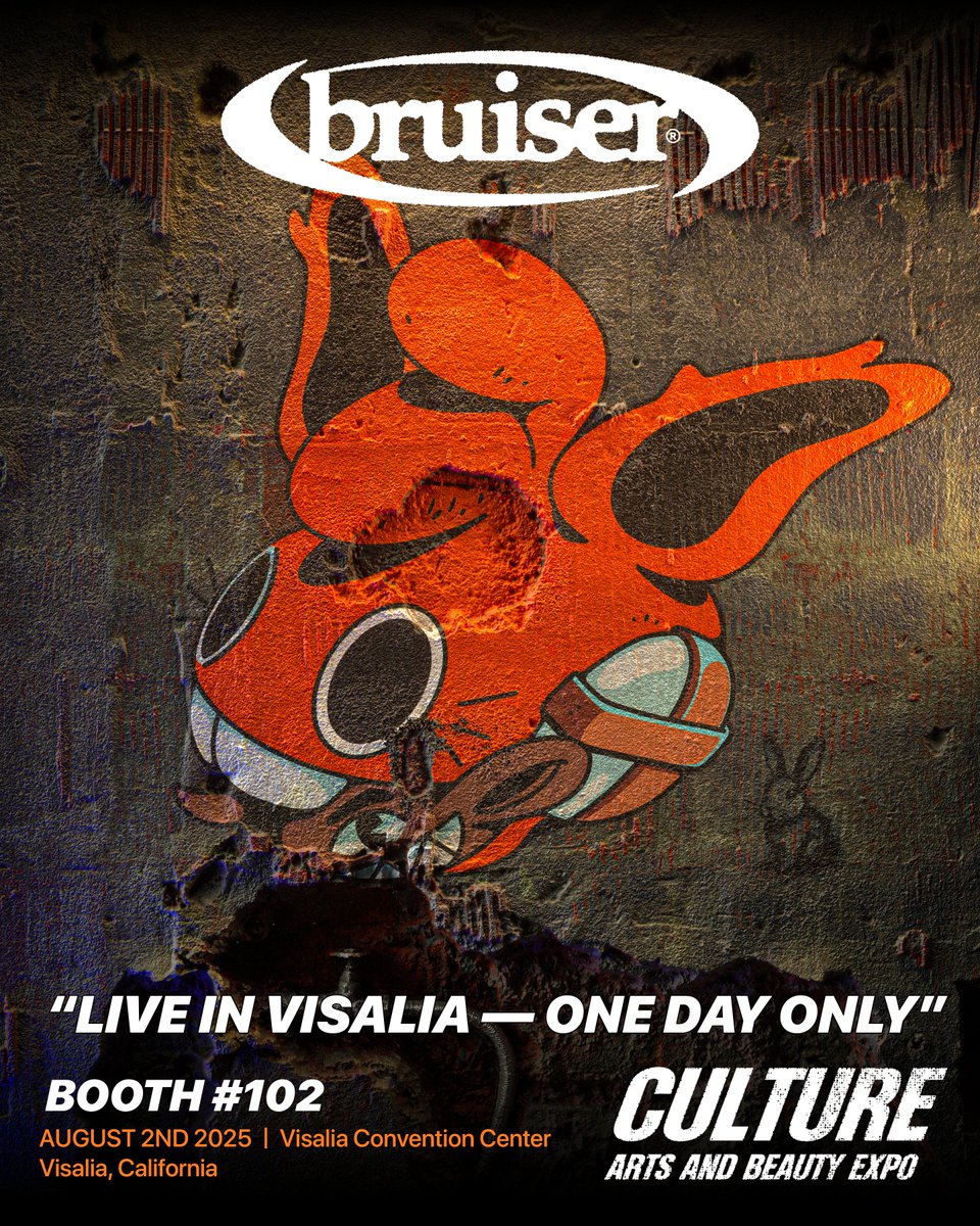 shakkablood's tweet image. I was invited to &quot;booth-up&quot; w/ @bruiserbrand  at the Culture Arts and Beauty Expo in Visalia!

First-ever Bruiser booth. First convention invite.
Booth #102 - Visalia Convention Center

August 2nd, 2025