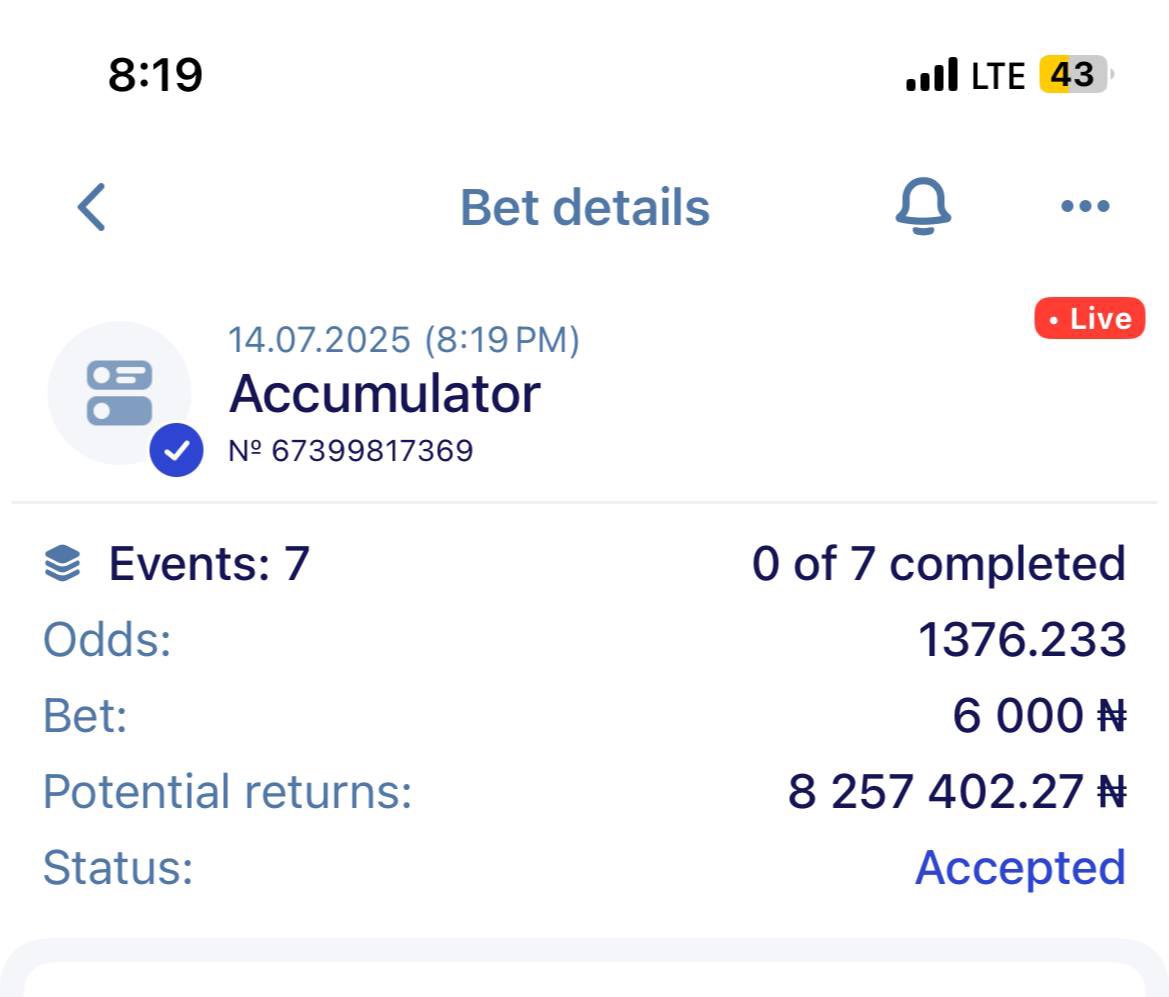 Predict_Star (@psalmmychizzy) on Twitter photo 98VMC - <a href="/PariPesaNigeria/">PariPesa Nigeria | Freebets | Sports betting</a>
1.3K ODDS “7/7 DRAWS”
GAMBLE RESPONSIBLY ✝️
Wish u all good luck🤞 🙏❤️
👉Register : paripesa.bet/chizzy
*Use promo code: CHIZZY 98VMC - <a href="/PariPesaNigeria/">PariPesa Nigeria | Freebets | Sports betting</a>
1.3K ODDS “7/7 DRAWS”
GAMBLE RESPONSIBLY ✝️
Wish u all good luck🤞 🙏❤️
👉Register : paripesa.bet/chizzy
*Use promo code: CHIZZY
