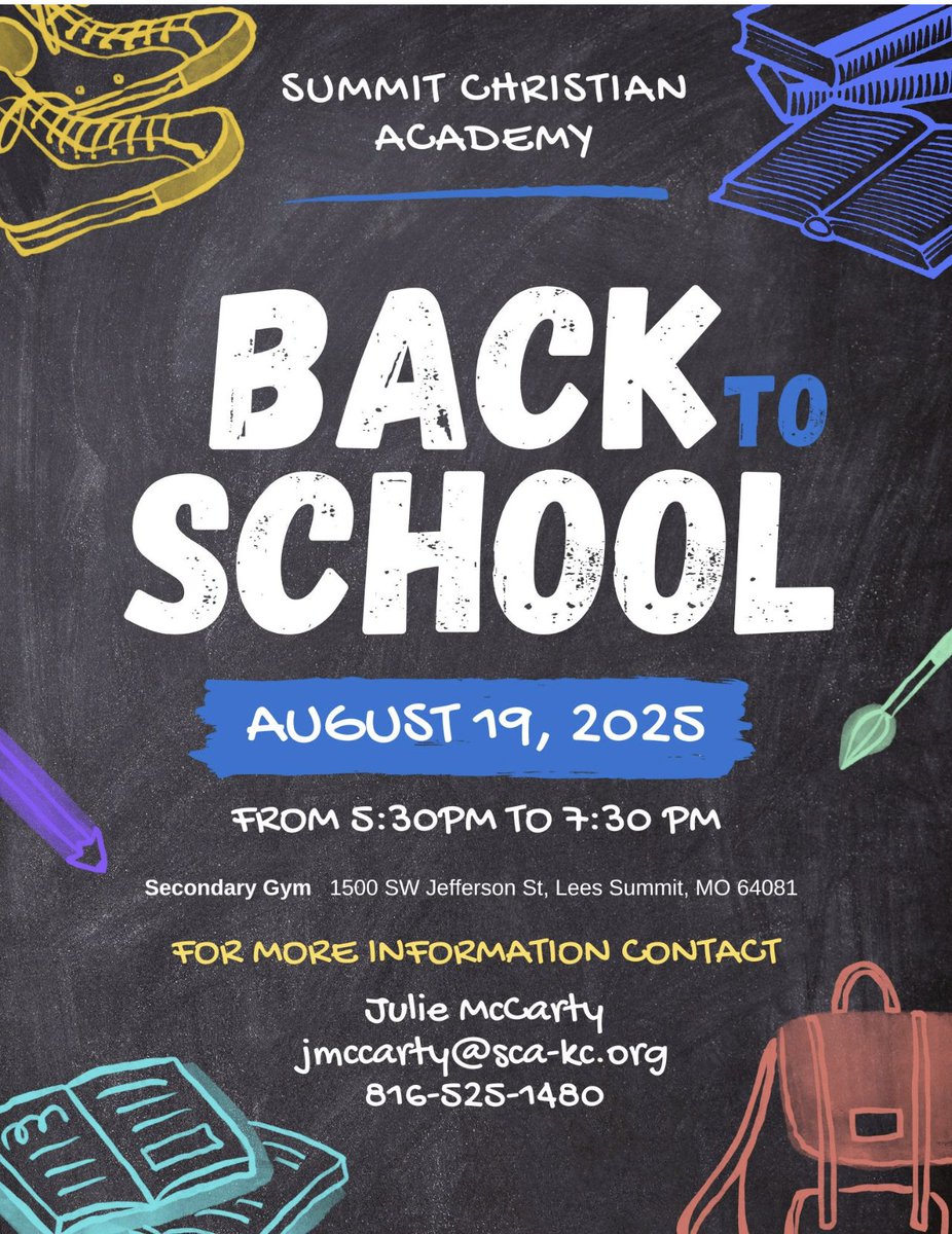 SAVE THE DATE! SCA Secondary Open House is right around the corner! All 7-12th grade parents and students are asked to join us from 5:30 - 7:30 p.m. on Tuesday, August 19 in the Secondary Gymnasium.