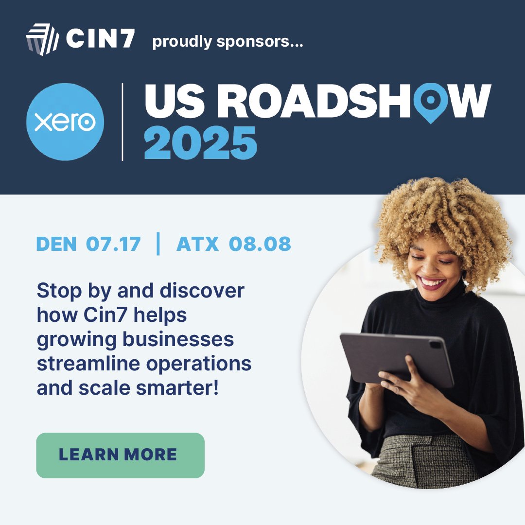 Cin7 is proud to sponsor the 2025 <a href="/Xero/">Xero</a> US Roadshow, a premier event series connecting accountants, bookkeepers, and small business advisors across the US. Join us in Denver on July 17 or Austin on August 8. 

Swing by and say hello! 👋
hubs.li/Q03x89x-0