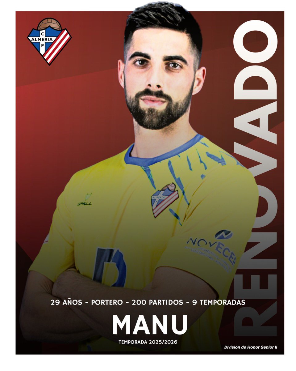 Renovación | Temporada 2025/2026

❤️La Renovación con mayusculas. 200 partidos, cumplirá su 9ª temporada de rojiblanco. Leyenda del club, y uno de los mejores porteros de la categoría.

🕺🏻Manu seguira defendiendo la porteria del Poli Almería. 

#MushoPoli #DivisionHonor #Futbol