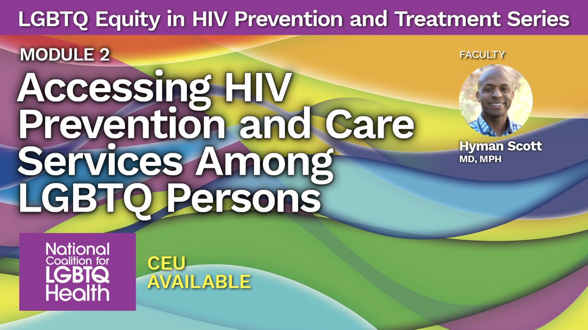 Join Hyman Scott, MD, MPH for, "Accessing HIV Prevention and Care Services Among LGBTQ Persons" - Module 2 in the LGBTQ Equity in HIV Prevention and Treatment Series.

To learn more and access the series, visit: healthlgbtq.org/equityseries.

#HIV #HIVPrevention #HIVCare #LGBTQ