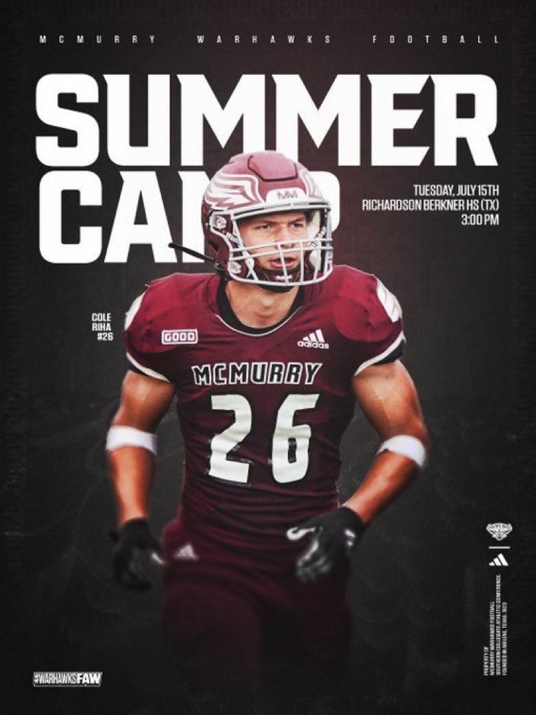 LockhartMalaki's tweet image. Thank you for the camp invite @CoachNealMcM. I’m excited to compete and meet the coaching staff.
@McMURRYFOOTBALL
@ridgerecruiting
@NetworkAthletic