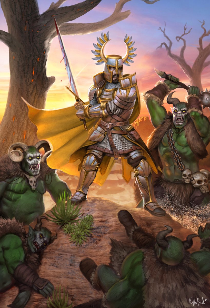 KylePunkArt's tweet image. Last stand (2021)

#fantasyart #orcs #knight