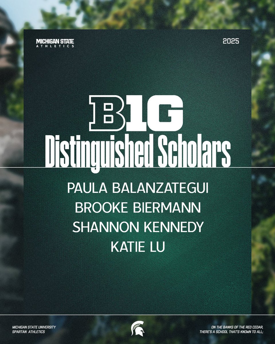 MSU_WGolf's tweet image. Congrats to our 4⃣ @bigten Distinguished Scholars, including Katie Lu with a perfect 4.0 GPA. 📚🏌️♀️⛳️
🔗sprtns.co/4kyekvT