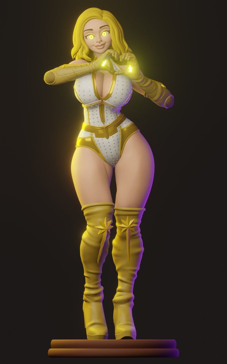 XEKS8991's tweet image. Hey everyone, what&apos;s up? Here’s a 2D recreation of a 3D model of Starlight from the Boys, done by the talented @Chepac_3d.