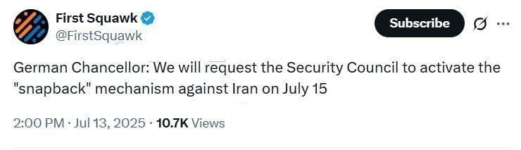 ۱۶ جولای مکانیزم ماشه فعال شود . 
به معنای این است . 
کسی رو اسب بازنده شرط نمی بندد . به جز تحریم های فلج کننده 
باعث تسهیل حملات نظامی ازکشور های عضو ناتو  به جز اسرائیل به حکومت ایران نیز خواهد بود .