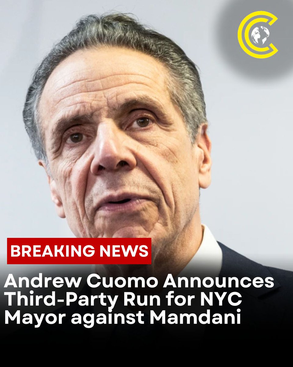 clr_cut's tweet image. Despite losing to Zohran Mamdani in last month’s Democratic primary, former NY Gov. Andrew Cuomo just announced he’s continuing his campaign for NYC Mayor.
In a bold post on X, Cuomo declared: "I'm in it to win it."
Once seen as the frontrunner, Cuomo’s comeback run has been…