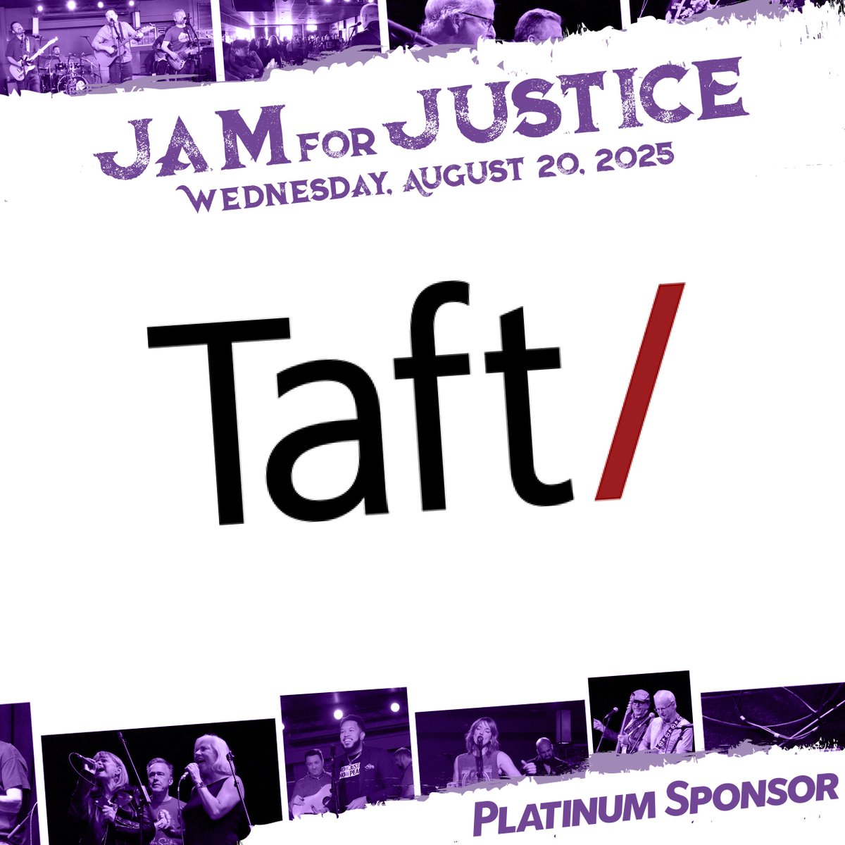 LegalAidCLE's tweet image. Legal Aid is proud to partner with @taftlaw as a Platinum Sponsor for #Jam4Justice2025! Taft professionals are dedicated to public service to strengthen our neighborhoods.
Join us at Jam for Justice on August 20th! lasclev.org/2025jam/