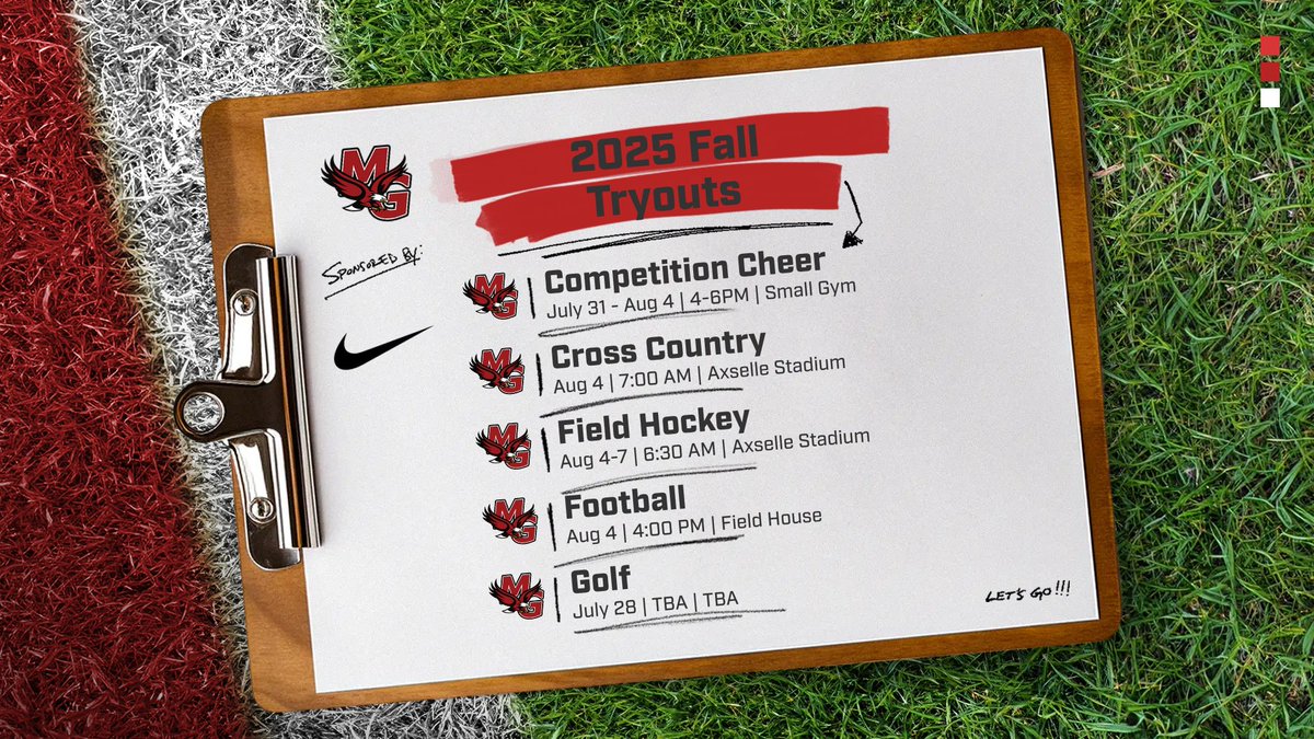 Fall Sports tryout information.  Physical forms are available in the front office
#GOEAGLES