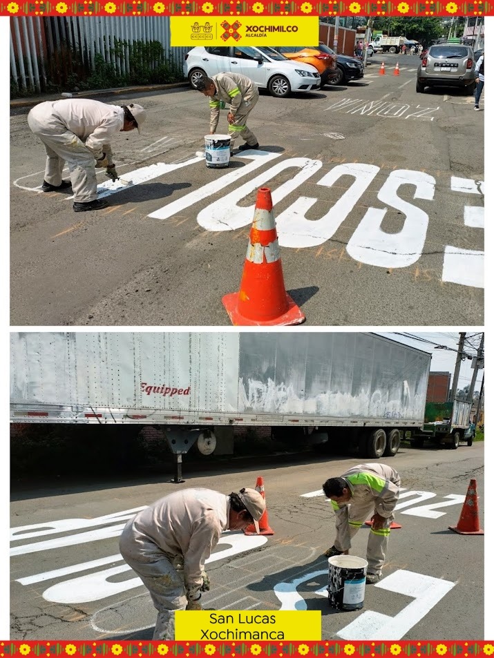 Xochimilco en acción ✅ 🚧

A través de la Dirección General de Servicios Urbanos se realiza el balizamiento de leyenda “zona escolar”, reductores de velocidad y paso peatonal, en el Pueblo de San lucas Xochimanca.

#DesdeElPuebloYParaElPueblo 
#TierraDeGuardianes 🌿