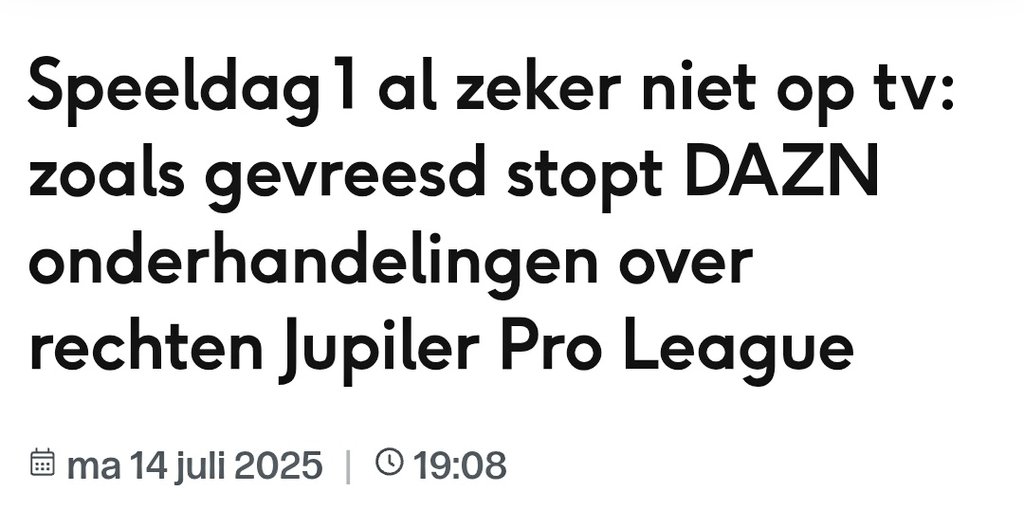 Los van de discussies over schuld of geld kan de berichtgeving over de spaak gelopen onderhandelingen tussen DAZN en de telco's toch echt beter. Het merendeel van de Vlamingen heeft een smart tv. Alsof die allemaal Netflix kijken op hun laptop.