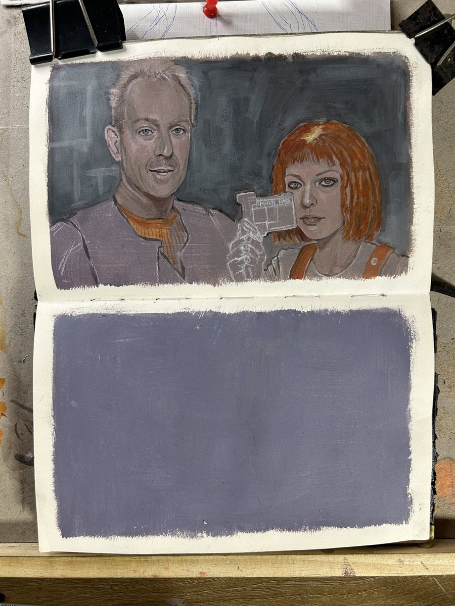 Painting acrylic on a Gessoed surface is one of the most satisfying feeling I learned from this .‼️

Also the white pencil sketch underneath…. Chefs kiss 💋