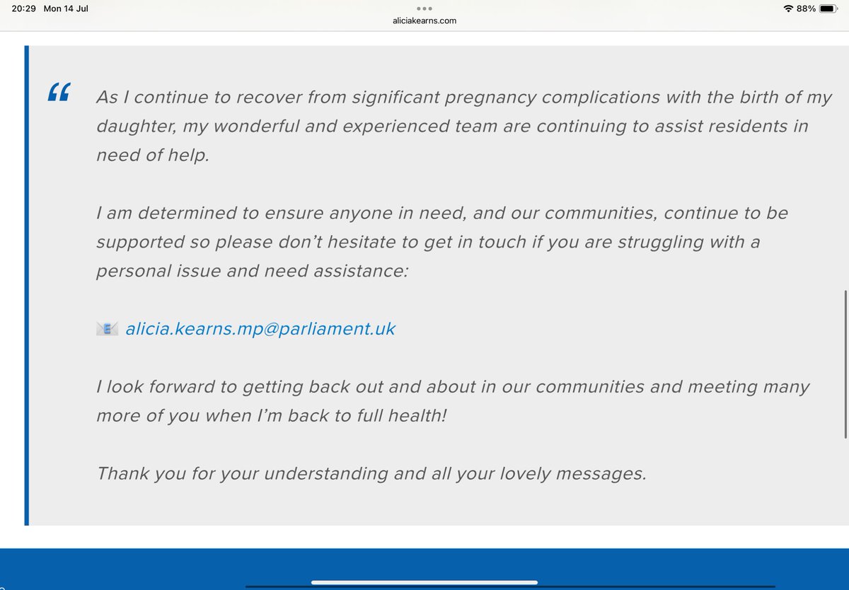 Stephen Liddell (@stephenliddell_) on Twitter photo I note but am not surprised <a href="/aliciakearns/">Alicia Kearns MP</a> isn’t on the APPG for the #Excluded Gaps in Covid 19 Support. Having already had emails ignored it’s a little surprising to see this friendly message on her website. Not like members of the last government to lie is it? I note but am not surprised <a href="/aliciakearns/">Alicia Kearns MP</a> isn’t on the APPG for the #Excluded Gaps in Covid 19 Support. Having already had emails ignored it’s a little surprising to see this friendly message on her website. Not like members of the last government to lie is it?